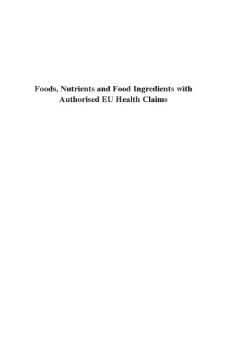 Foods, nutrients and food ingredients with authorised EU health claims