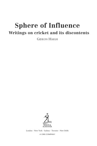 Sphere of influence: writings on cricket and its discontents