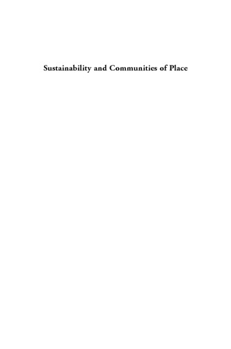 Sustainability and Communities of Place