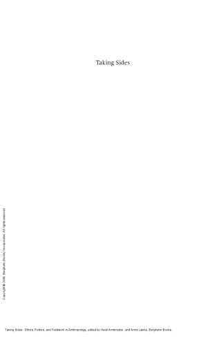 Taking Sides : Ethics, Politics, and Fieldwork in Anthropology