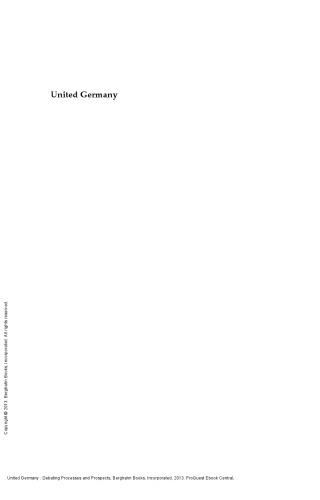 United Germany : Debating Processes and Prospects