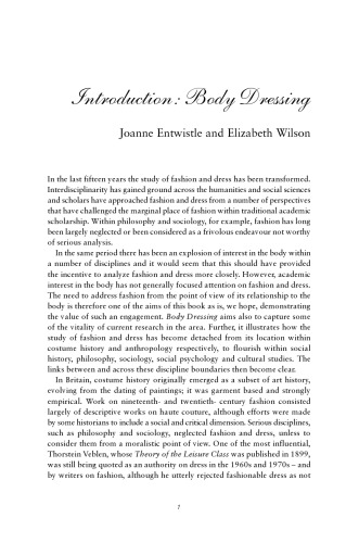 Body Dressing: Dress, Body, Culture