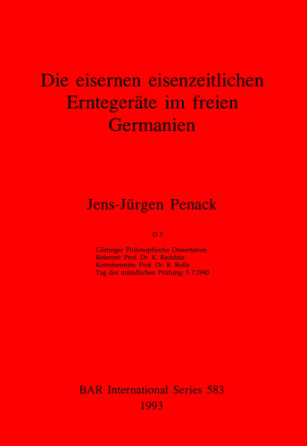 Die eisernen eisenzeitlichen Erntgeräte im freien Germanien
