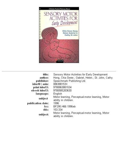 Sensory Motor Activities for Early Development
