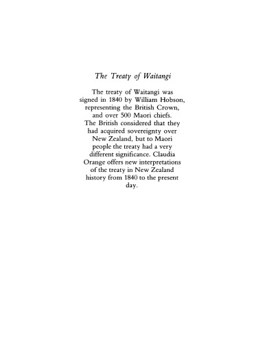 The Treaty of Waitangi