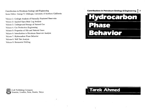 Hydrocarbon Phase Behavior (Contributions in Petroleum Geology and Engineering)