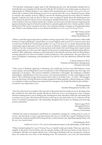 The logical thinking process : a systems approach to complex problem solving