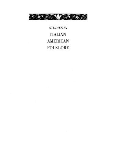 Studies in Italian American folklore