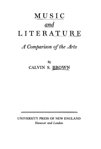 Music and Literature : A Comparison of the Arts