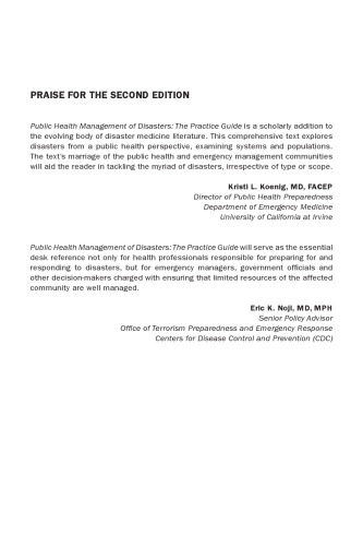 Public Health Management of Disasters : The Practice Guide