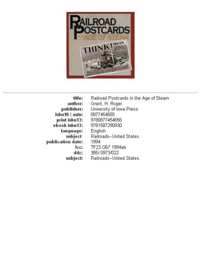 Railroad Postcards in the Age of Steam