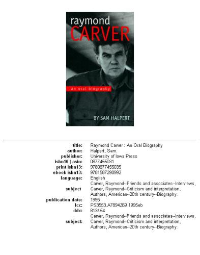 Raymond Carver: An Oral Biography