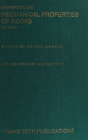 Handbook on mechanical properties of rocks : testing techniques and results , Handbook on mechanical properties of rocks : testing techniques and results