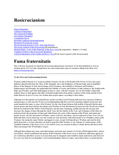 The Secret Stream: Christian Rosenkreutz and Rosicrucianism