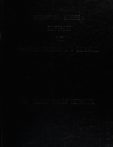 Attempted suicide: guidebook for medicine, reference & research