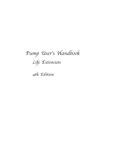 Pump user's handbook : life extension