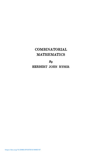 Combinatorial Mathematics