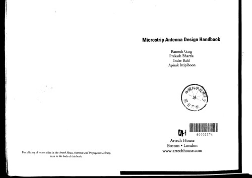 Microstrip Antenna Design Handbook (Artech House Antennas and Propagation Library)