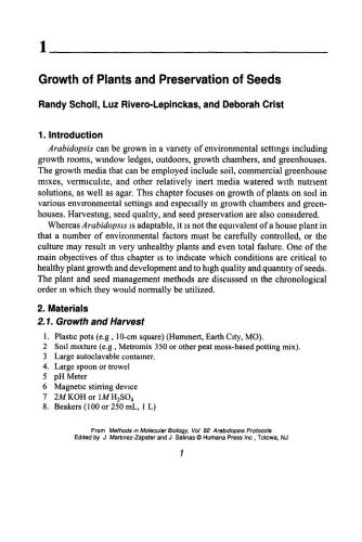 Arabidopsis Protocols. Chapters 13, 34 are absent