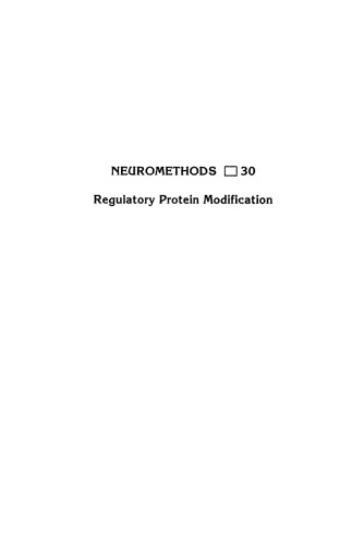 Regulatory Protein Modification: Techniques and Protocols