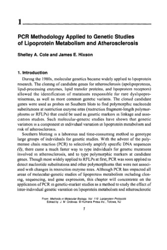 Lipoprotein Protocols