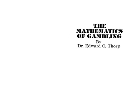 The mathematics of gambling