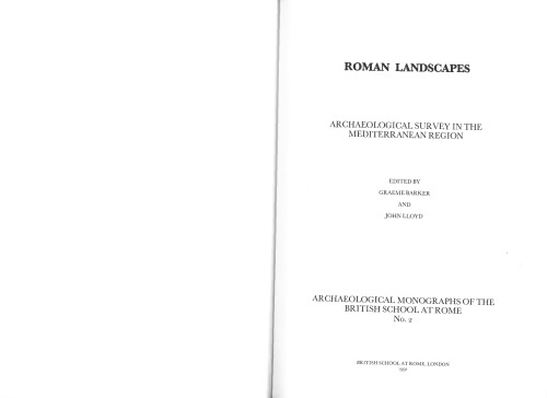 Roman landscapes : archaeological survey in the Mediterranean region