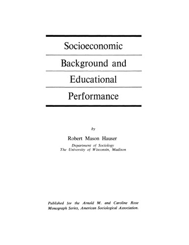 Socioeconomic background and educational performance