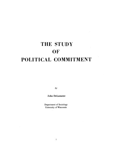 The study of political commitment