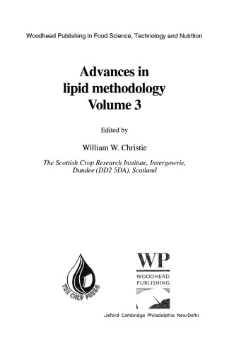 Advances in Lipid Methodology. Volume 3