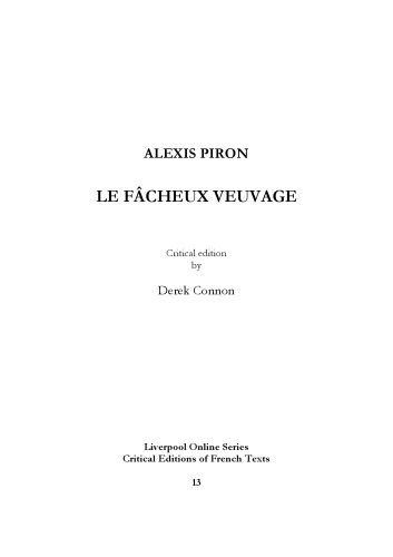 Le fâcheux veuvage
