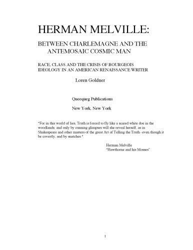 HERMAN MELVILLE: BETWEEN CHARLEMAGNE AND THE ANTEMOSAIC COSMIC MAN