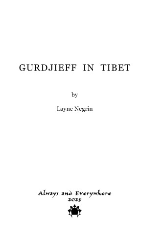 Gurdjieff in Tibet - Preface