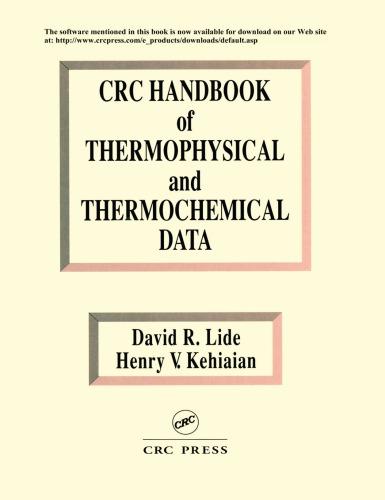 CRC handbook of thermophysical and thermochemical data