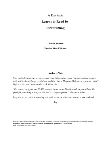 A DYSLEXIC LEARNS TO READ BY POWERLIFTING