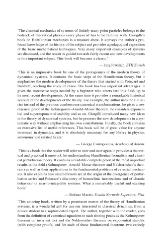 Notes on Hamiltonian Dynamical Systems