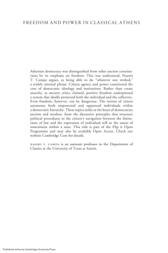 Freedom and Power in Classical Athens