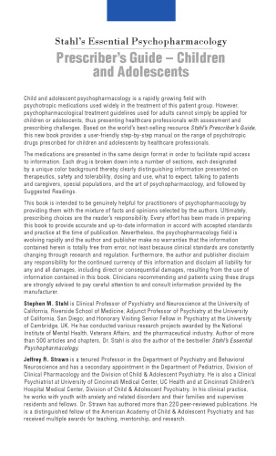 Stahl's Essential Psychopharmacology: Prescriber's Guide – Children and Adolescents