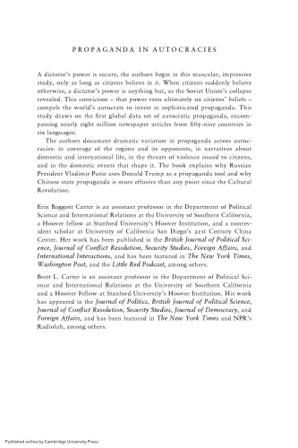 Propaganda in Autocracies: Institutions, Information, and the Politics of Belief
