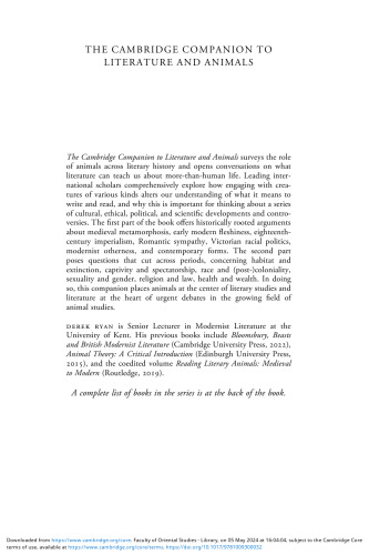 The Cambridge Companion to Literature and Animals
