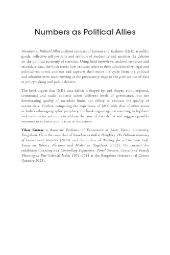 Numbers as Political Allies: The Census in Jammu and Kashmir