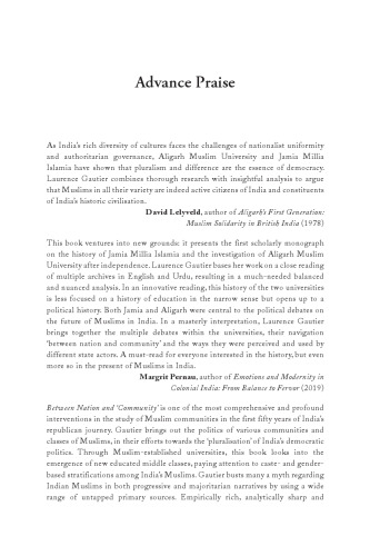 Between Nation and ‘Community’ Muslim Universities and Indian Politics after Partition