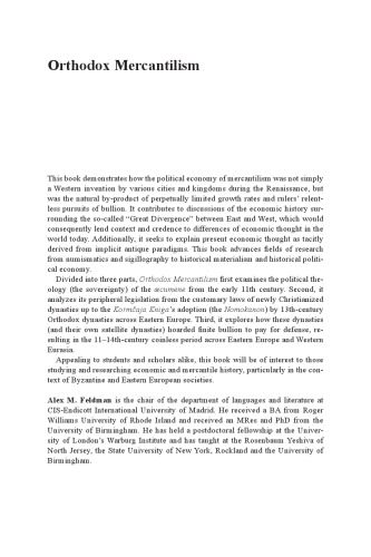 Orthodox mercantilism: political economy in the Byzantine commonwealth