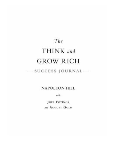 The Think and Grow Rich Success Journal
