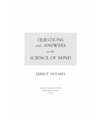 Questions and Answers on the Science of Mind