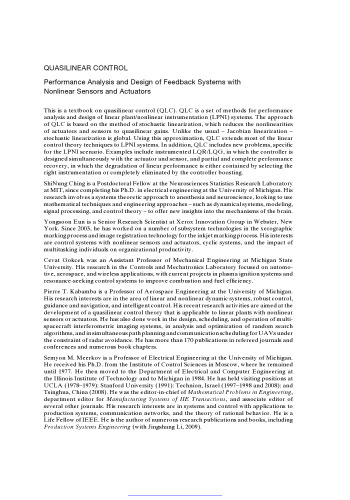 Quasilinear control : performance analysis and design of feedback systems with nonlinear sensors and actuators