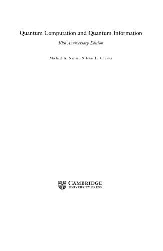 Quantum computation and quantum information
