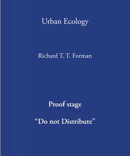Urban Ecology: Science of Cities