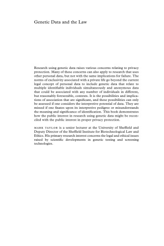 Genetic data and the law : a critical perspective on privacy protection