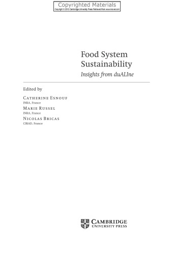 Food System Sustainability - Insights from duALIne